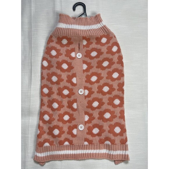 Pet Posse Pink Flower Harness Hole Pull On Sweater Sz XL New - Picture 1 of 5